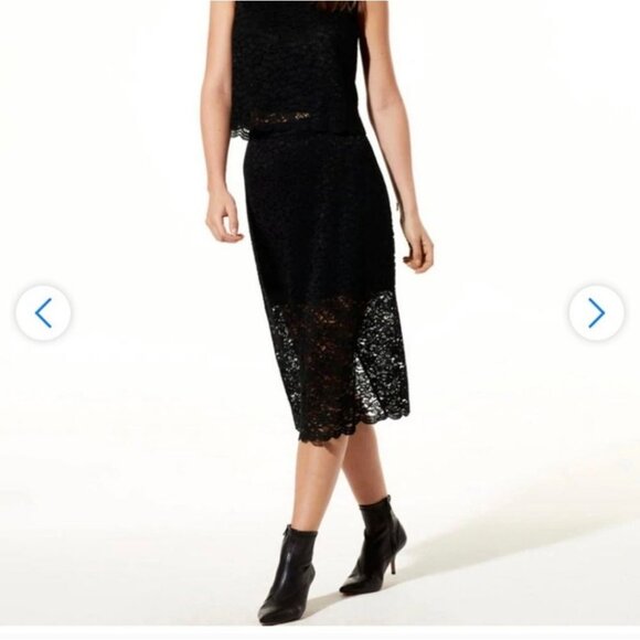 ARITZIA | Babaton Wilbur Lace Midi Pencil Skirt  black Sz 00 - Picture 1 of 7